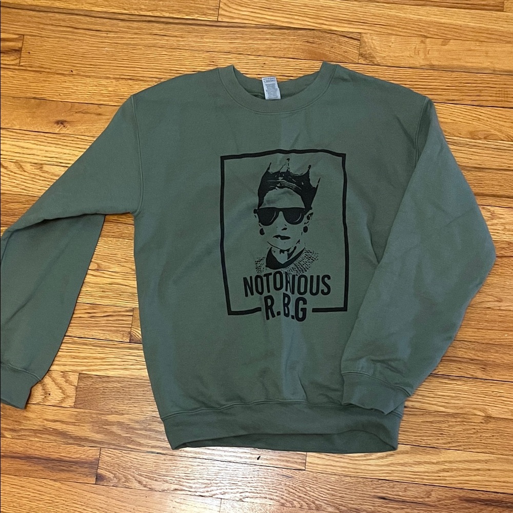 Gildan Olive Graphic Crewneck Sweater